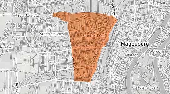 Mietspiegelkarte Magdeburg Stadtfeld Ost